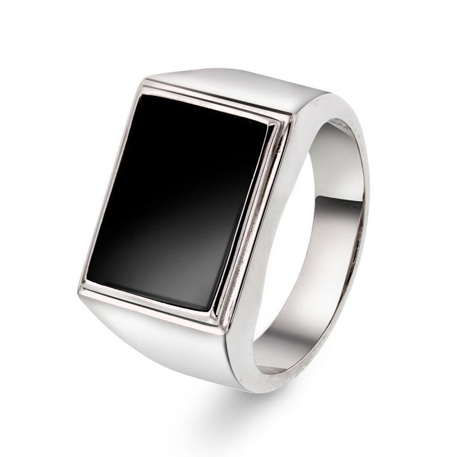 Ring, Signet i Sølv Med Sort Onyx (64513) Material: Sølv
