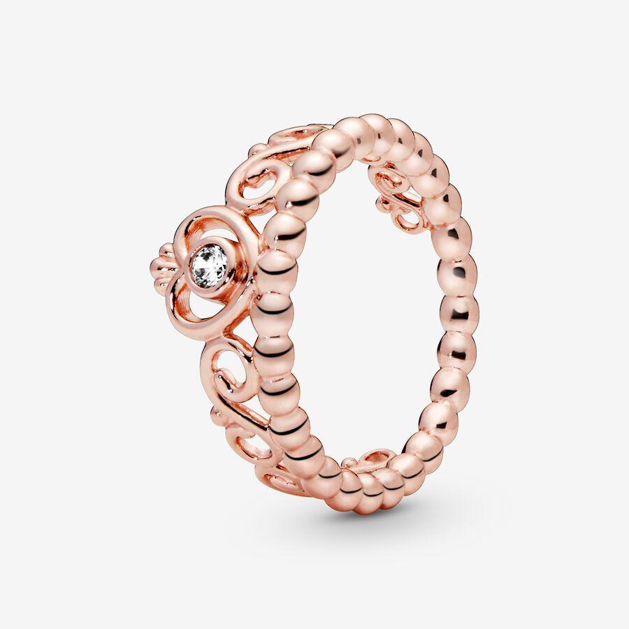 Pandora Ring, Rosé Princess Tiara Crown Material: Rosé Gull