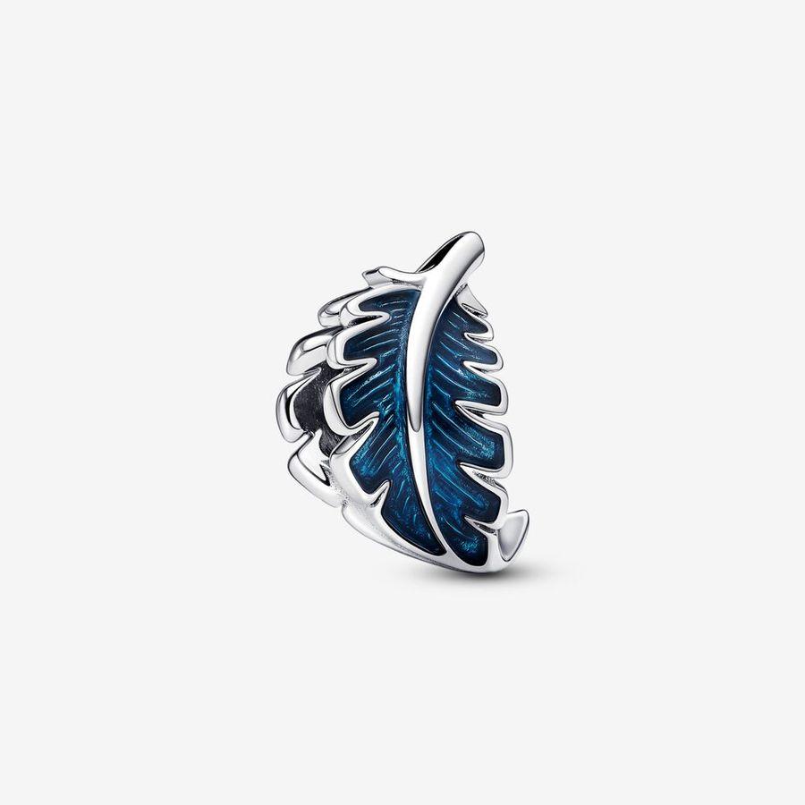 Pandora Charm, Blue Curved Feather Material: Sølv