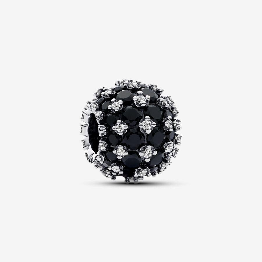 Pandora Charm, Sparkling Pavé Round Black Material: Sølv