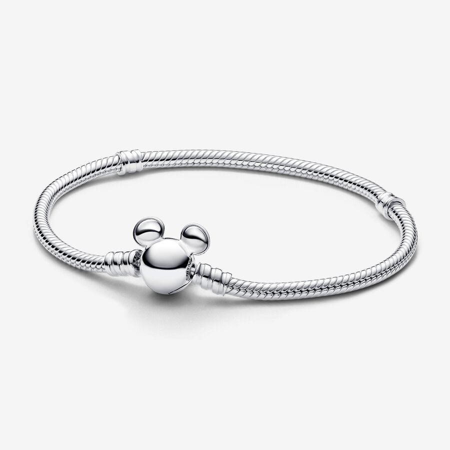 Pandora Armbånd, Disney Mickey Mouse Clasp Moments Snake Chain Material: Sølv