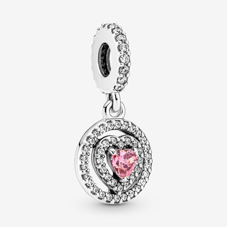 Pandora Charm, Sparkling Double Halo Heart Material: Sølv