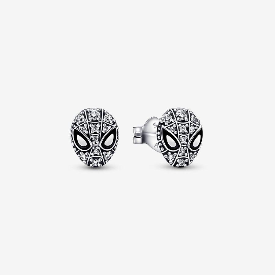 Pandora Ørepynt, Marvel Spider-Man Mask Pavé Studs Material: Sølv