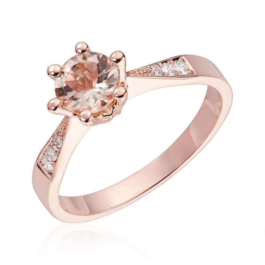 Espeland Ring, Rosé Gull Med Morganite Og Diamanter (57319) Material: Rosé Gull