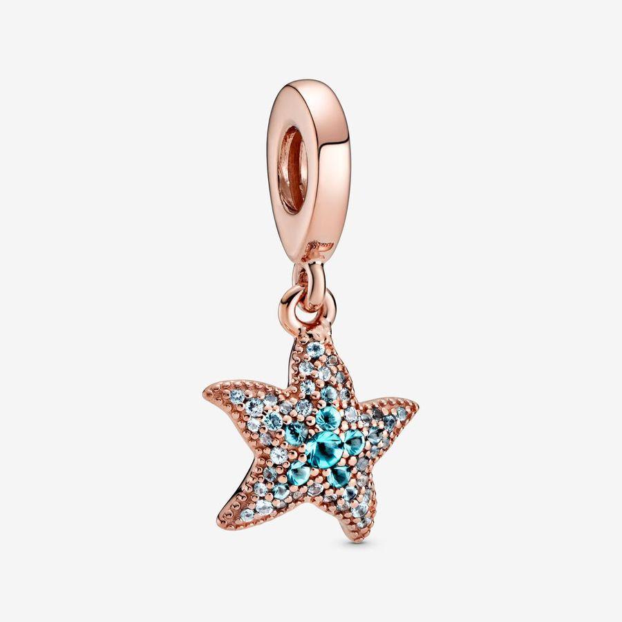 Pandora Charm, Sparkling Rosé Starfish Material: Rosé Gull