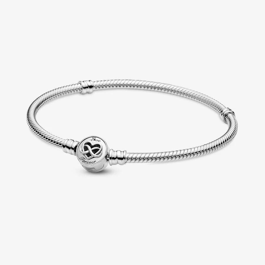 Pandora Armbånd, Moments Heart Infinity Clasp Snake Chain Material: Sølv