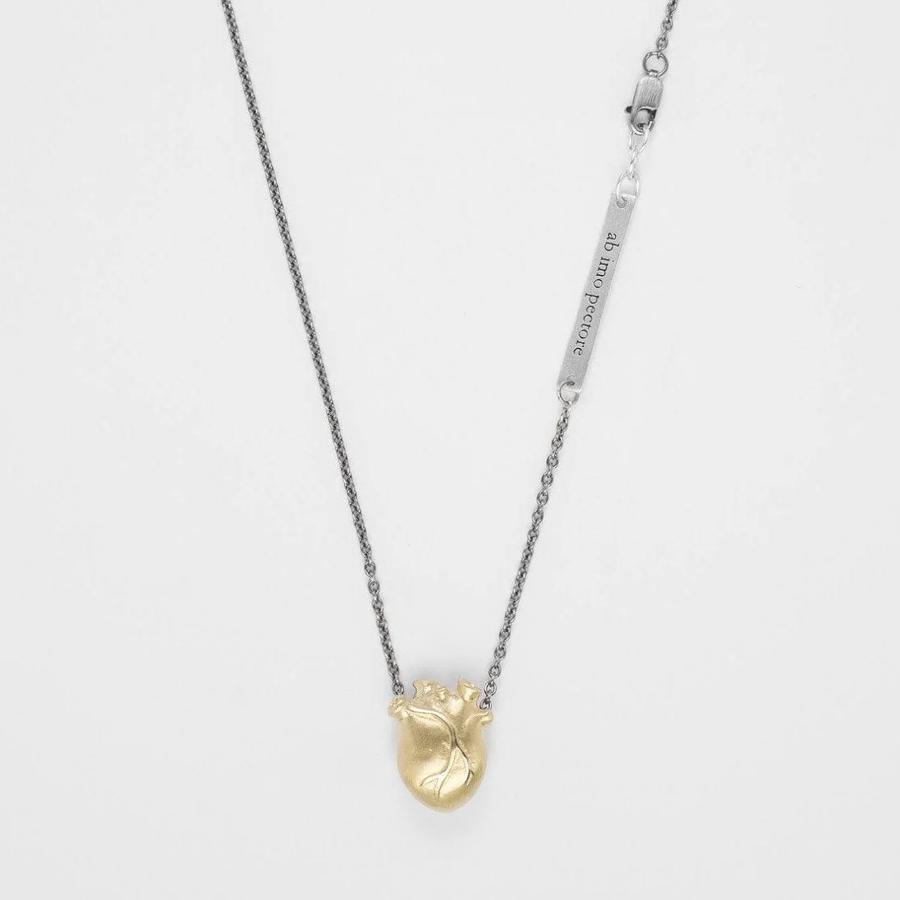 Bjørg  Halskjede, Anatomic Heart Necklace Medium i Oksidert og Forgylt Sølv (7208) Material: Oksidert Sølv,Forgylt Sølv