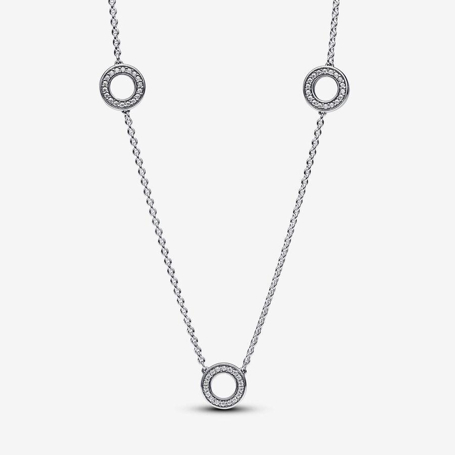 Pandora Halskjede, Pavé Circles Chain Material: Sølv