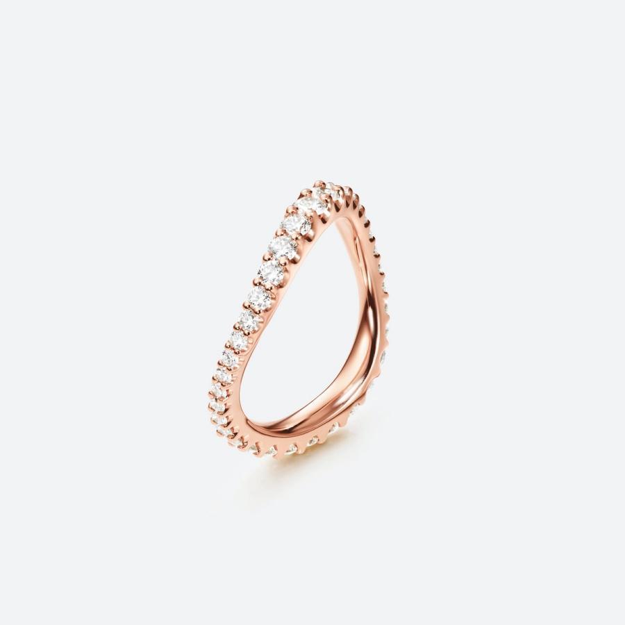 Ole Lynggaard Ring, Love Bands Curved Wide I Rosé Gull Med Diamanter Material: Rosé Gull