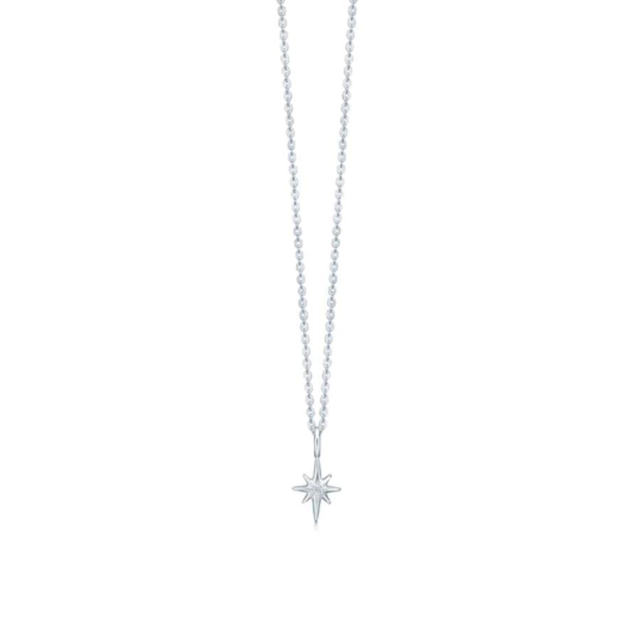 ID Fine Jewelry Halskjede, Small Guiding Star i Sølv Med Zirkonia (IDN018SL) Material: Sølv